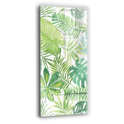 Zegar ścienny pionowy Zielone liście