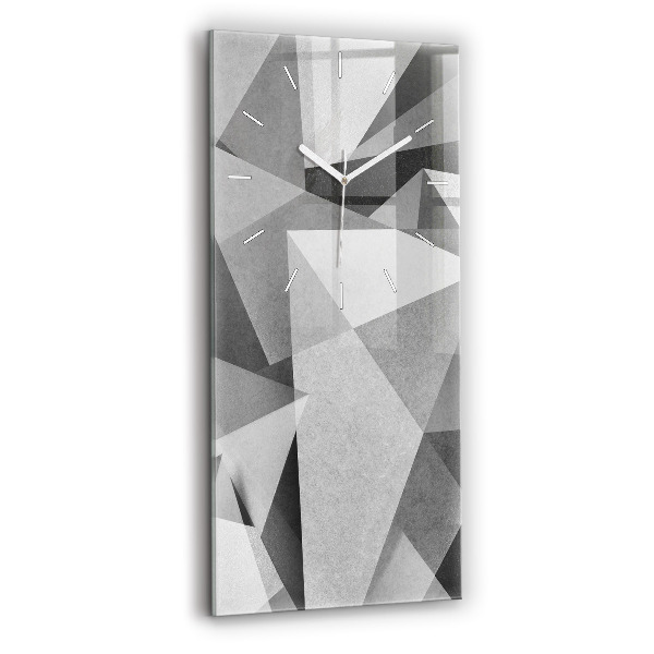 Zegar ścienny pionowy Szara Geometryczna Abstrakcja