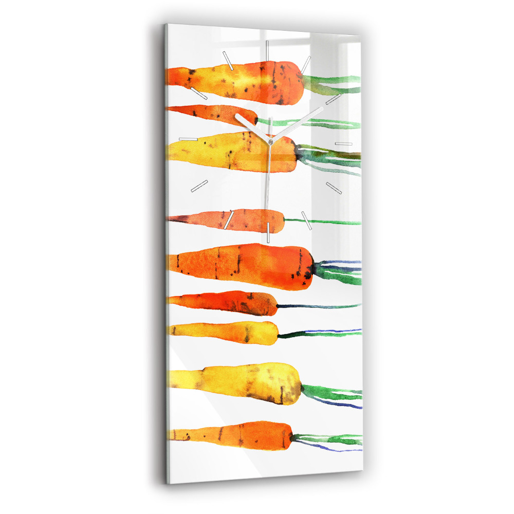 Zegar ścienny pionowy Ilustracja marchewek