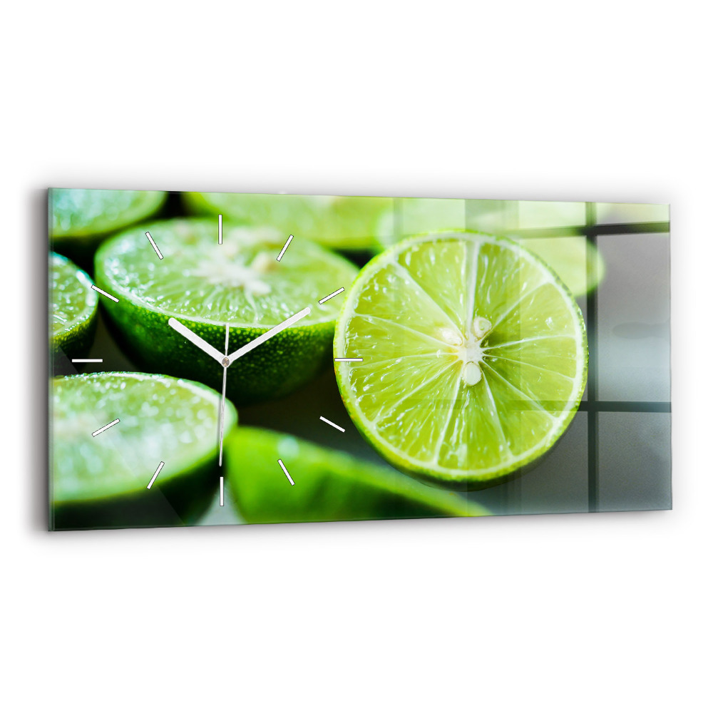 Zegar szklany Kawałki limonek