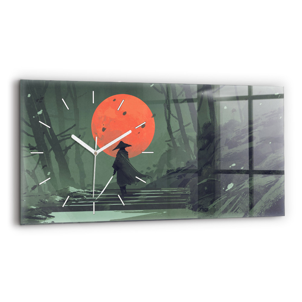 Zegar poziomy Samuraj w lesie