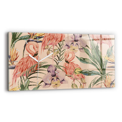 Zegar poziomy Tropikalne liście palmowe