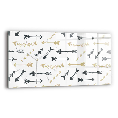 Zegar szklany poziomy Geometryczny wzór hipsterski