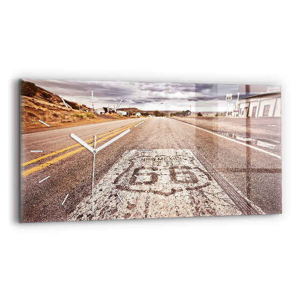 Zegar szklany poziomy droga Route 66 USA