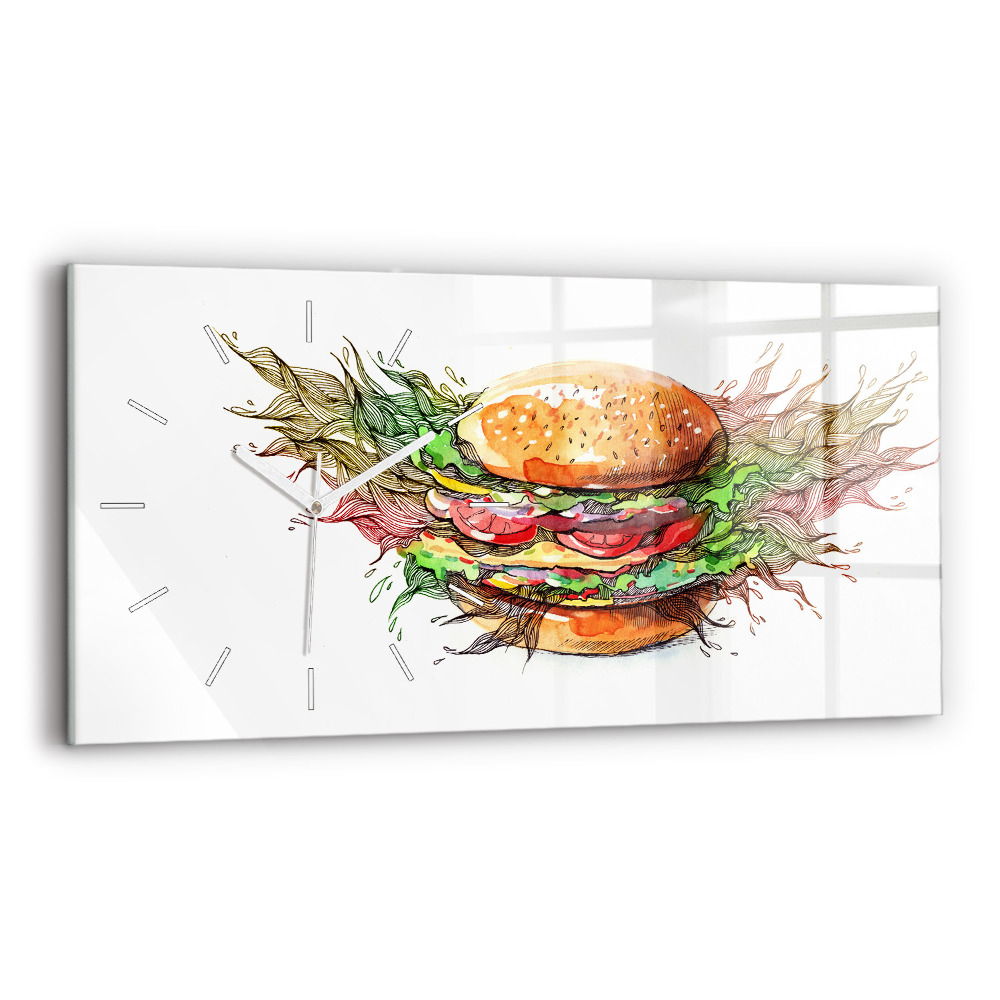 Zegar szklany poziomy Burger z serem XXL