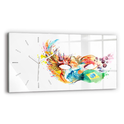 Zegar szklany poziomy Kultura - flaga Brazylii