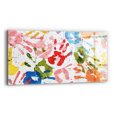 Zegar poziomy Odbicia dłoni dzieci