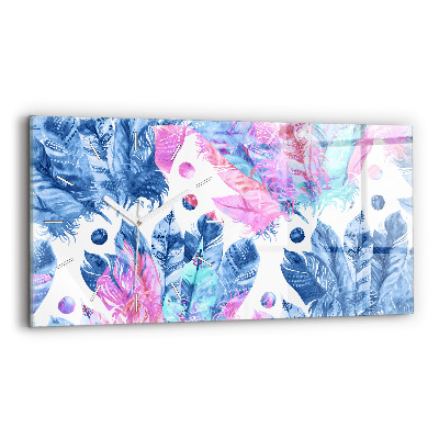 Zegar poziomy Kolorowe pióra