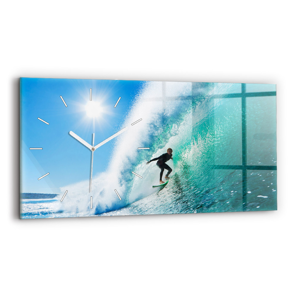 Zegar szklany poziomy Surfing na Hawajach