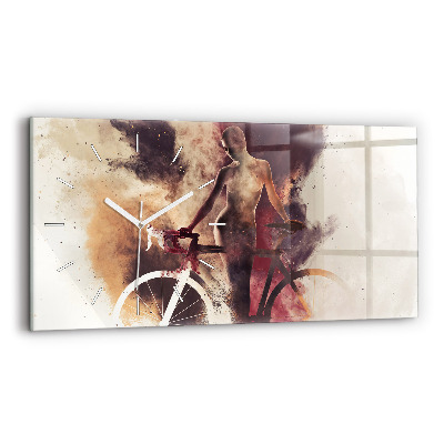 Zegar poziomy Kobieta i rower