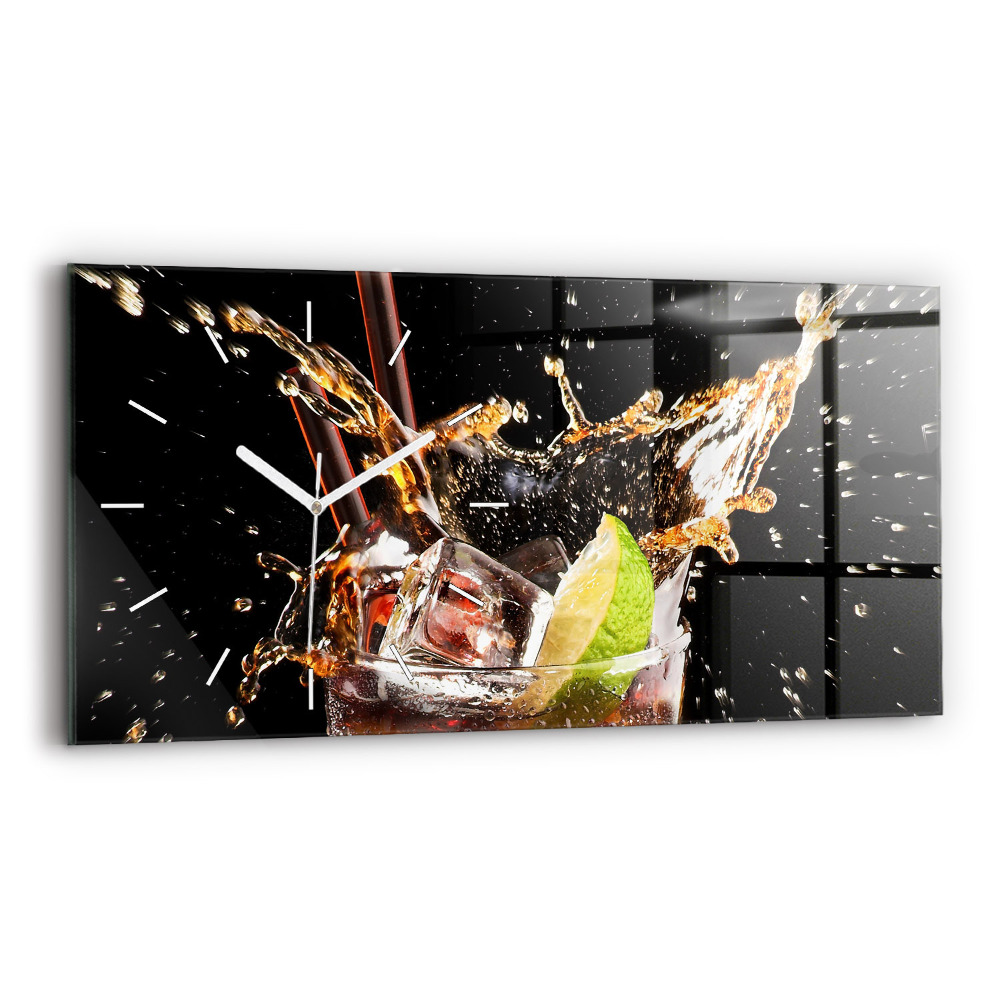 Zegar szklany poziomy Drink z lodem