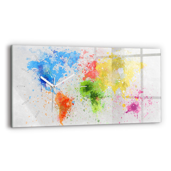 Zegar szklany poziomy Mapa świata na papierze