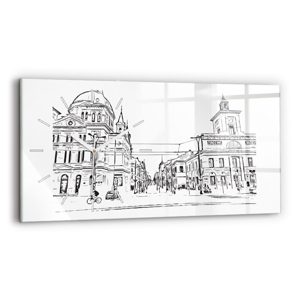 Zegar poziomy Ilustracja miasta Poznań