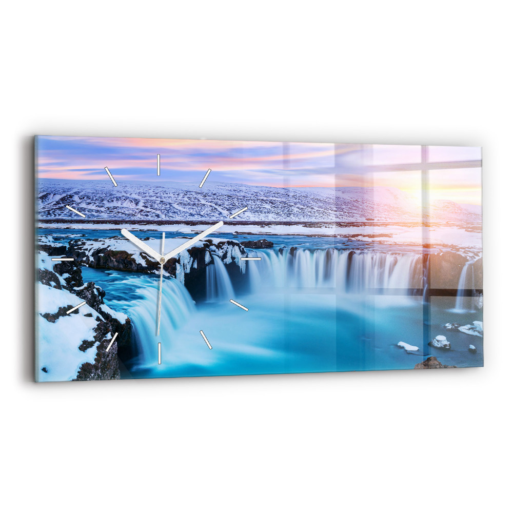 Zegar szklany poziomy Wodospad Godafoss Islandia