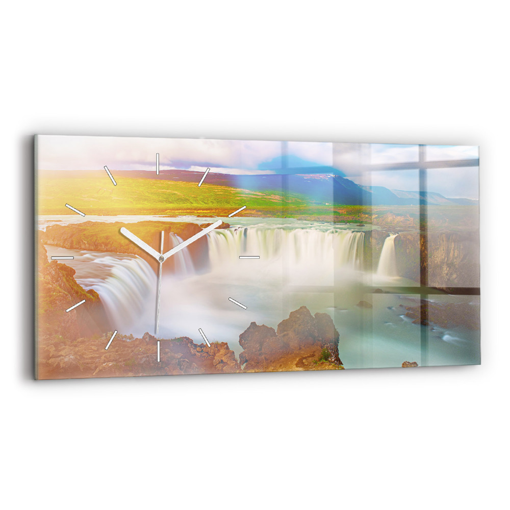 Zegar szklany poziomy Godafoss na Islandii