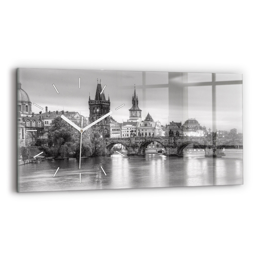 Zegar szklany poziomy Widok na Most Karola Praga