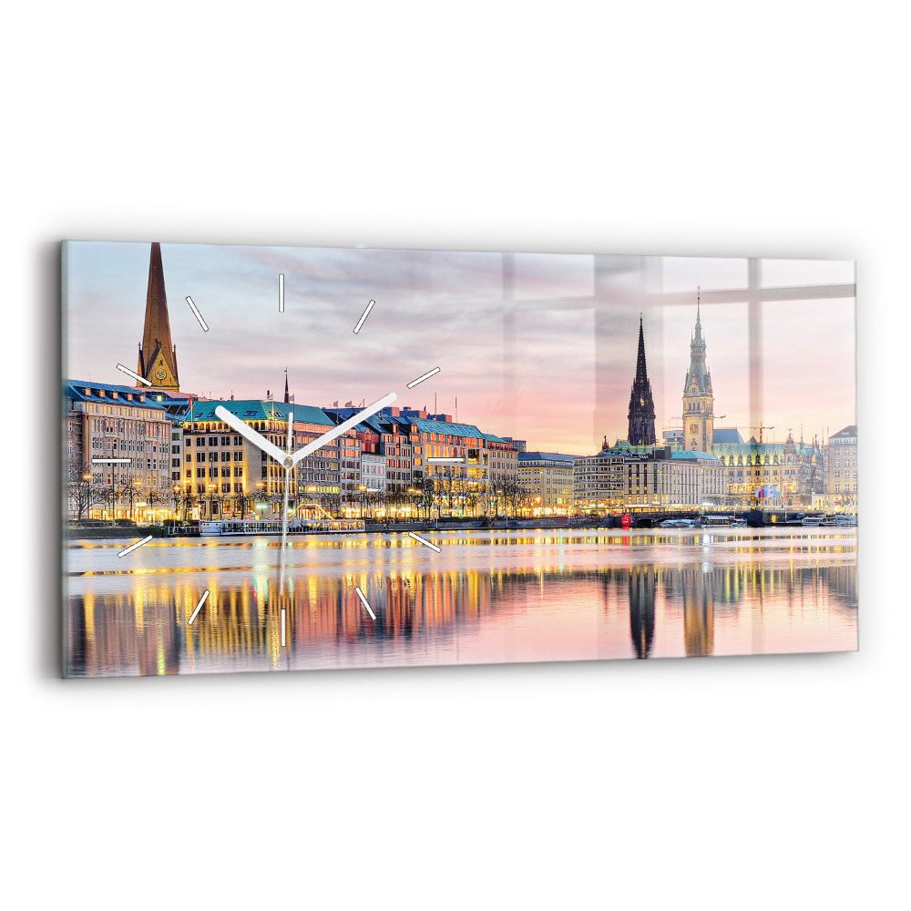 Zegar szklany poziomy Alster w Hamburgu