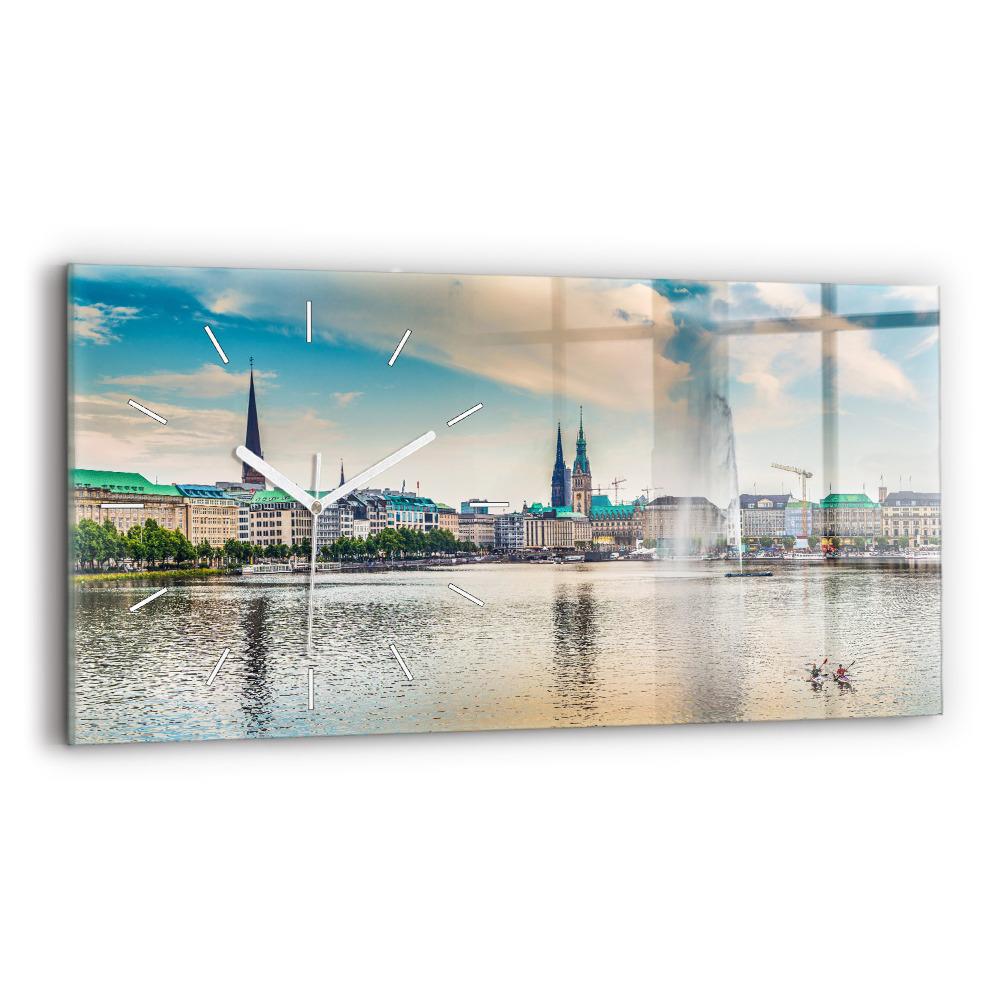 Zegar szklany poziomy Binnenalster w Hamburgu