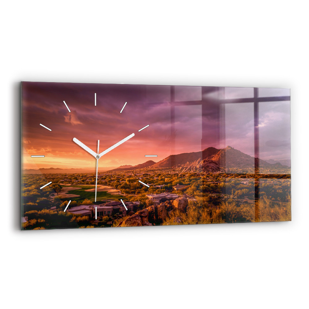 Zegar poziomy Zachód słońca North Scottsdale