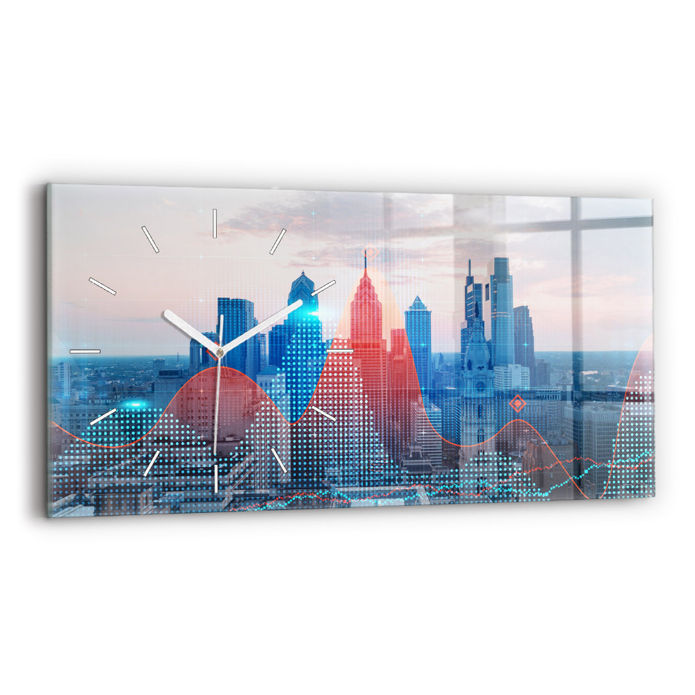 Zegar szklany Wieżowce w Philadelphii