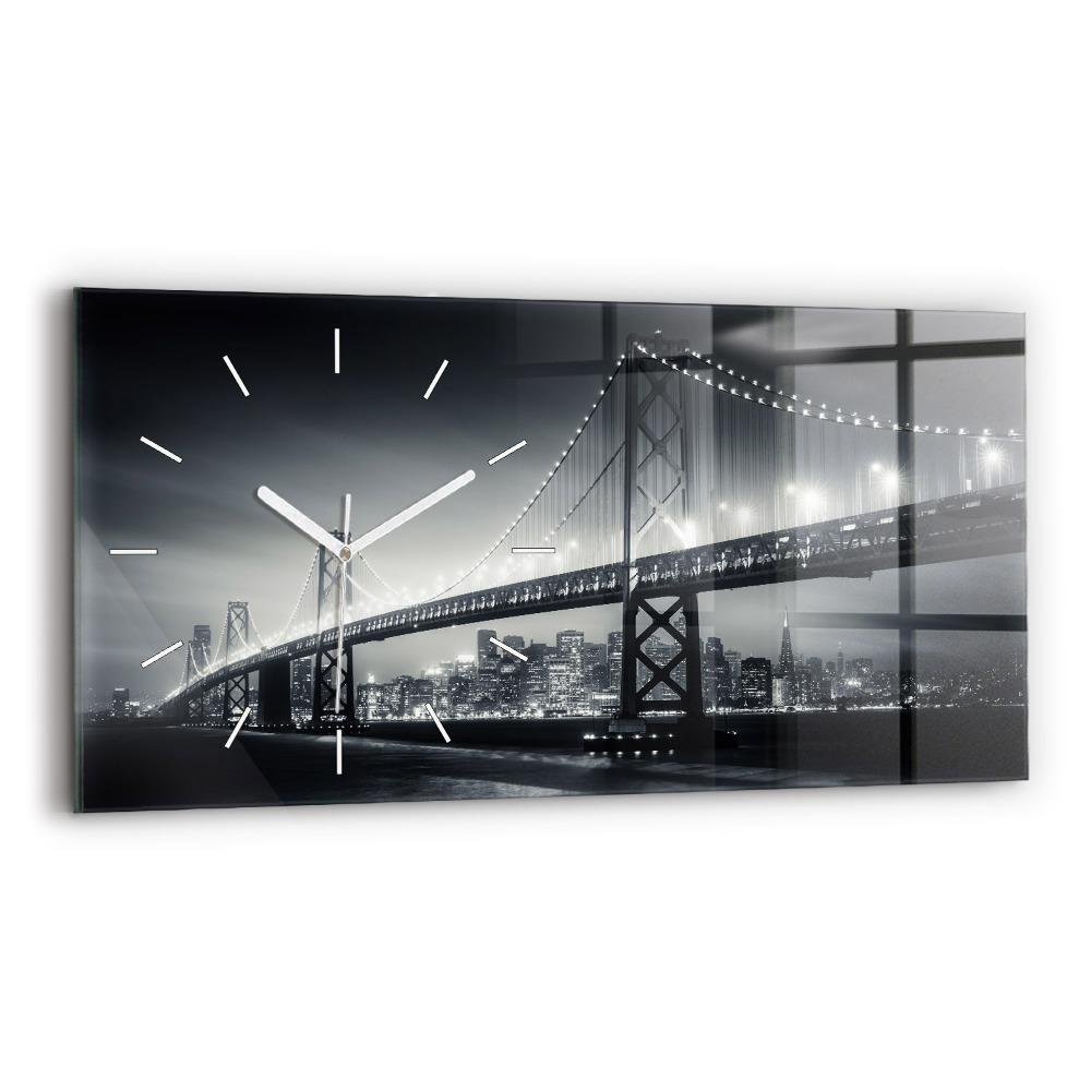 Zegar poziomy Most nocą San Francisco