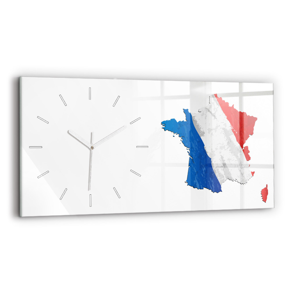 Zegar szklany poziomy Flaga Francji