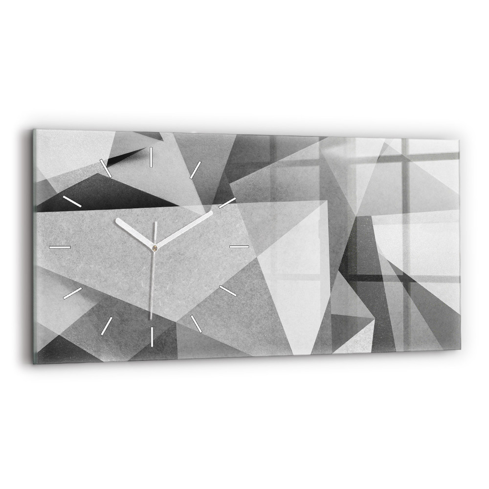 Zegar poziomy Szara Geometryczna Abstrakcja
