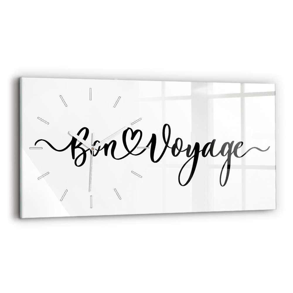 Zegar poziomy Napis Bon voyage