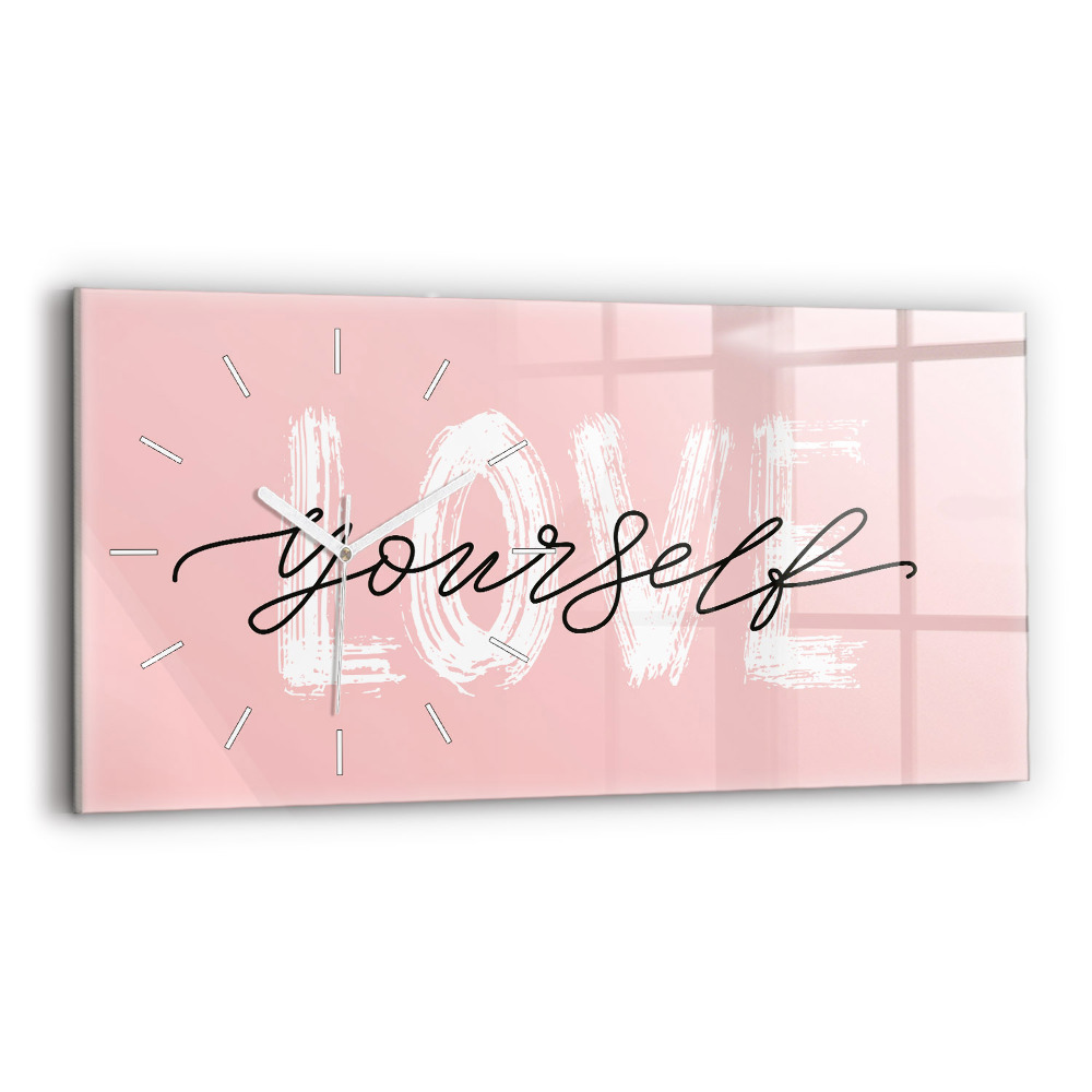 Zegar poziomy Napis Love yourself