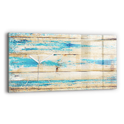 Zegar szklany poziomy Porysowane drewno