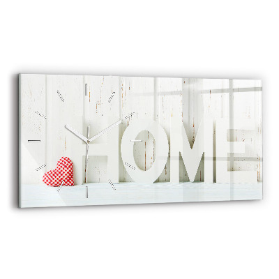 Zegar szklany poziomy Napis dom