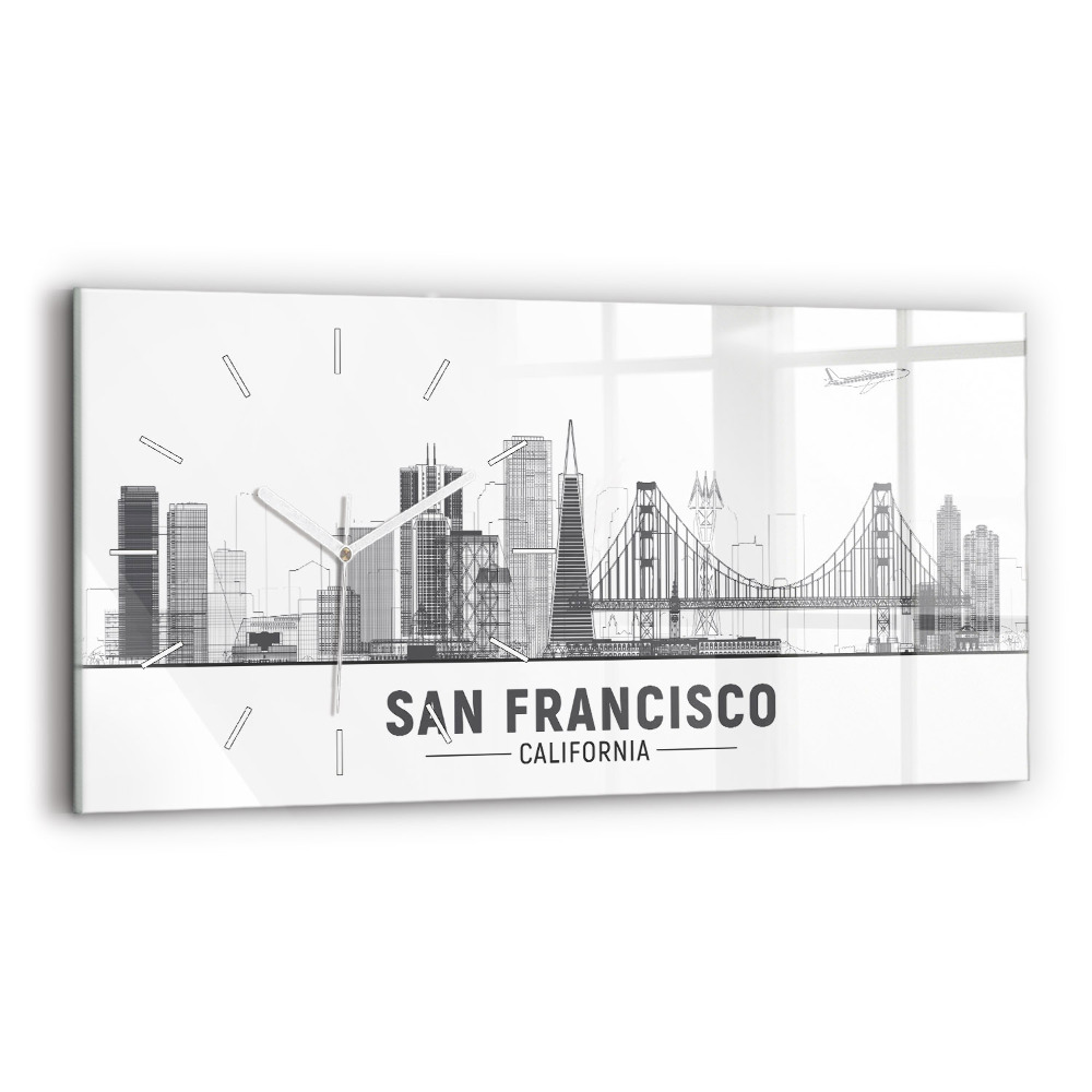 Zegar szklany poziomy Panorama San Francisco