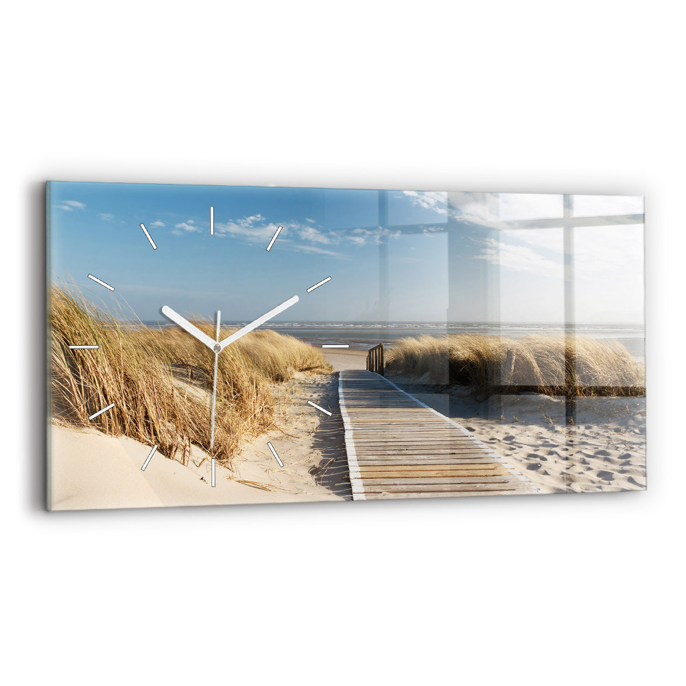 Zegar szklany poziomy Widok na plażę
