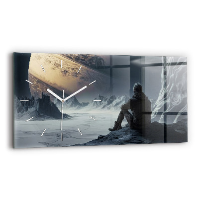 Zegar poziomy Mężczyzna Kosmos Planeta