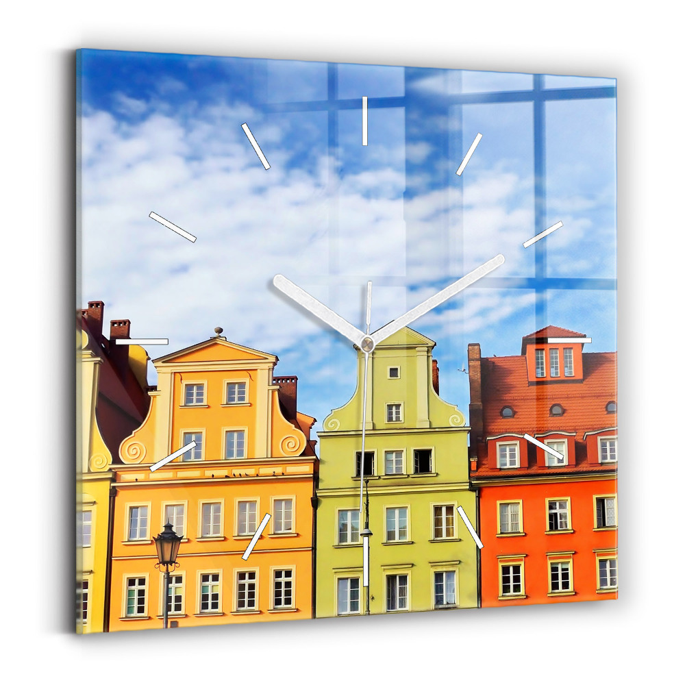Zegar ścienny kwadratowy Wrocław - Stare miasto