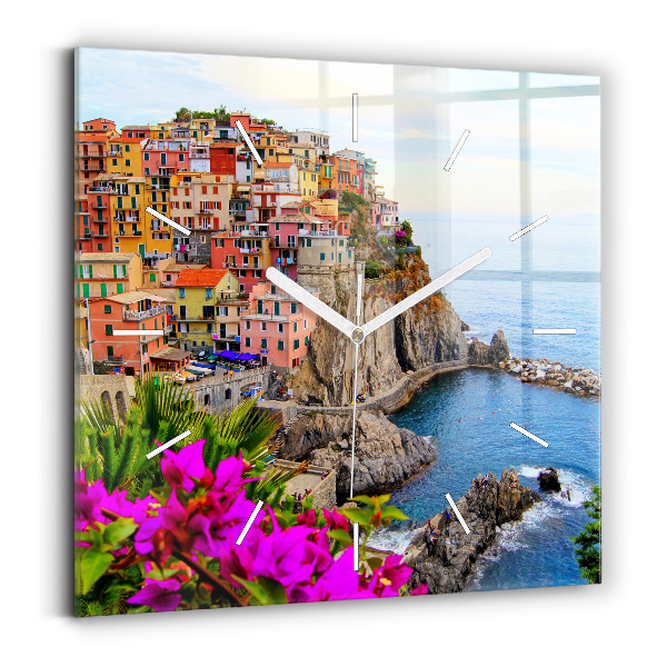 Zegar ścienny kwadratowy Wybrzeże Cinque Terre
