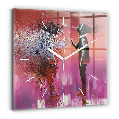 Zegar ścienny kwadratowy Cyberprzestrzeń