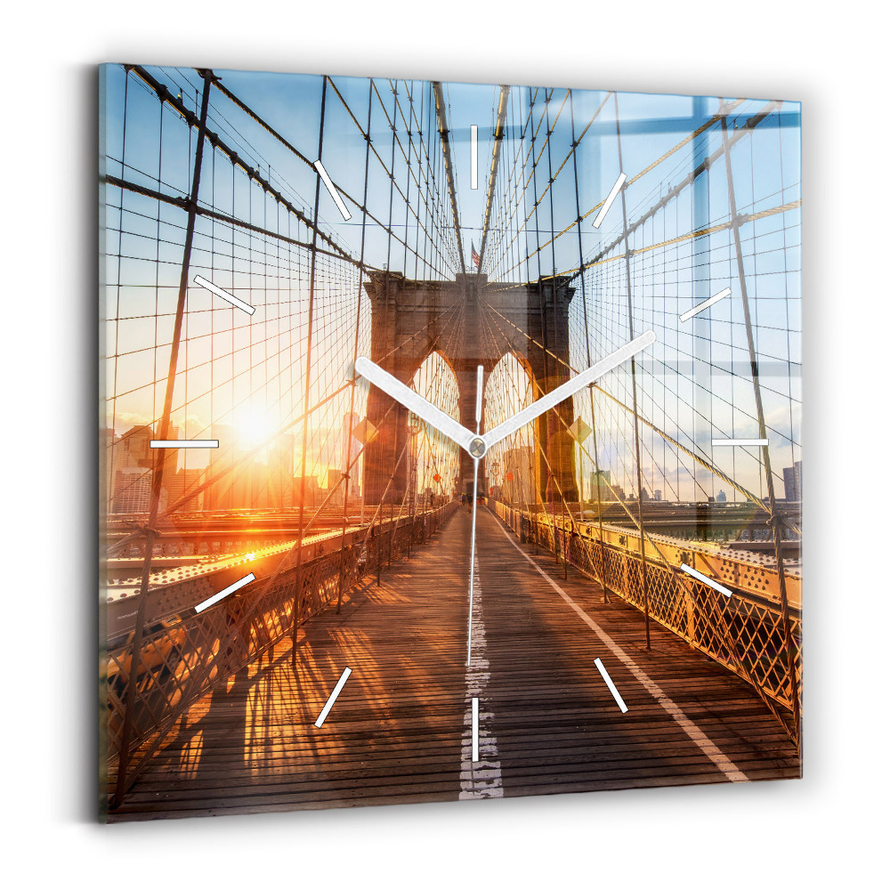 Zegar ścienny kwadratowy Most Brookliński NYC
