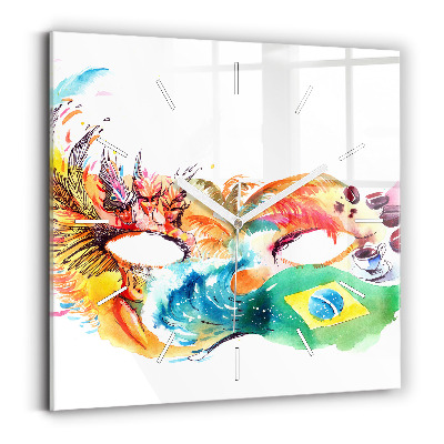 Zegar ścienny kwadratowy Kultura - flaga Brazylii