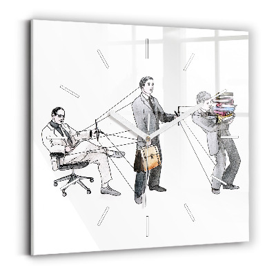 Zegar ścienny kwadratowy Ludzie marionetki