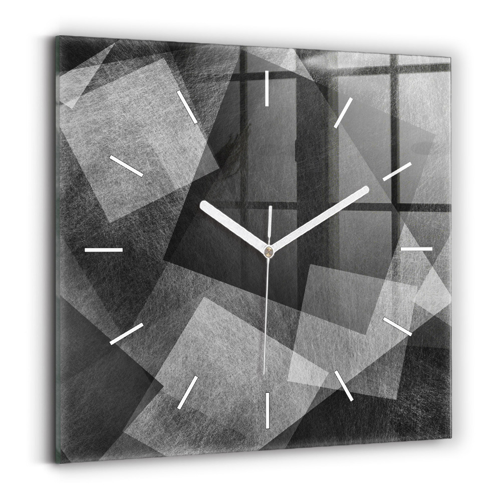 Zegar szklany kwadratowy Abstrakcja geometryczna