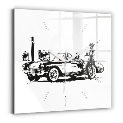 Zegar ścienny kwadratowy Retro Ilustracja