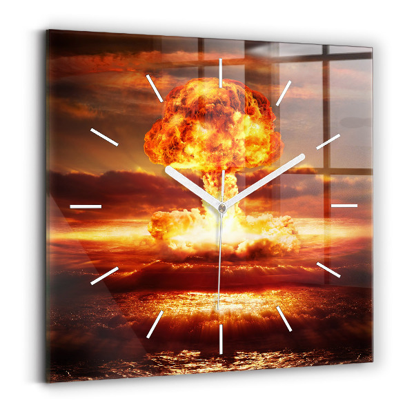 Zegar ścienny kwadratowy Wybuch bomby atomowej