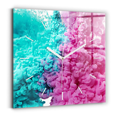 Zegar szklany kwadratowy Sztuka nowoczesna – plamy