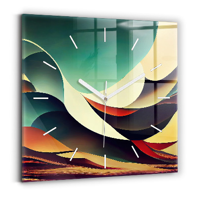 Zegar szklany kwadratowy Linie abstrakcyjne tło