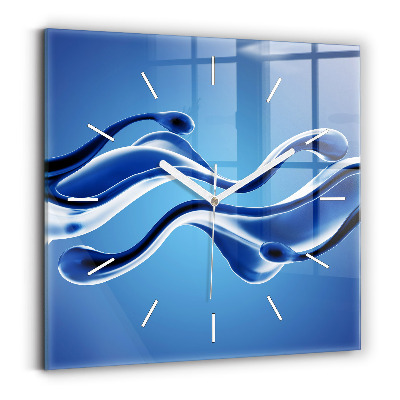 Zegar szklany kwadratowy Abstrakcja cieczy