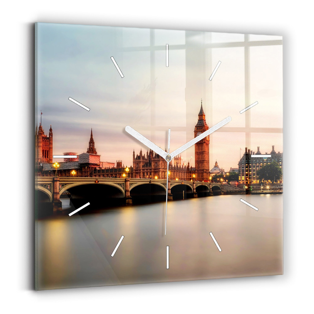 Zegar szklany kwadratowy Big Ben panorama Londynu