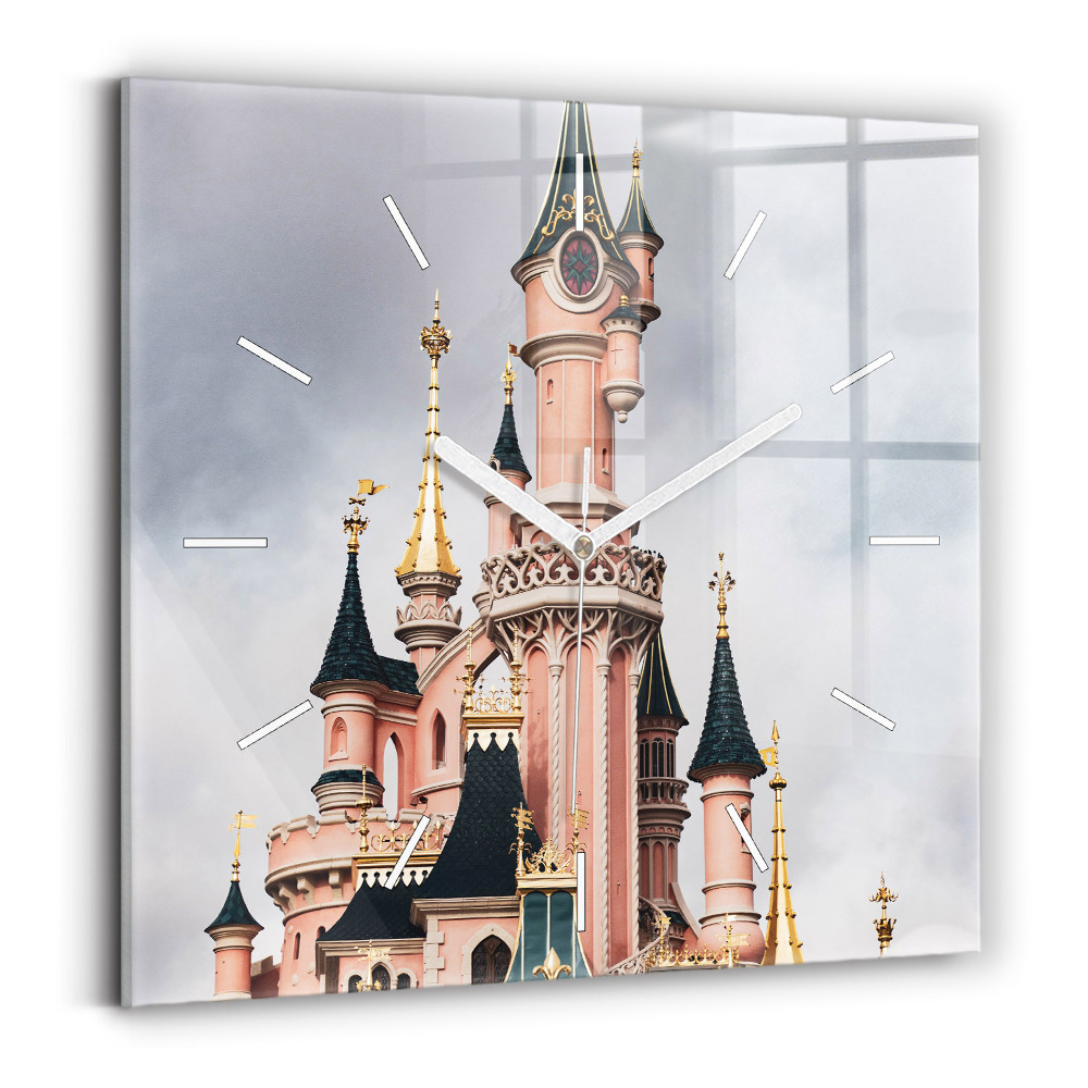 Zegar szklany kwadratowy Zamek Disneyland w Paryżu