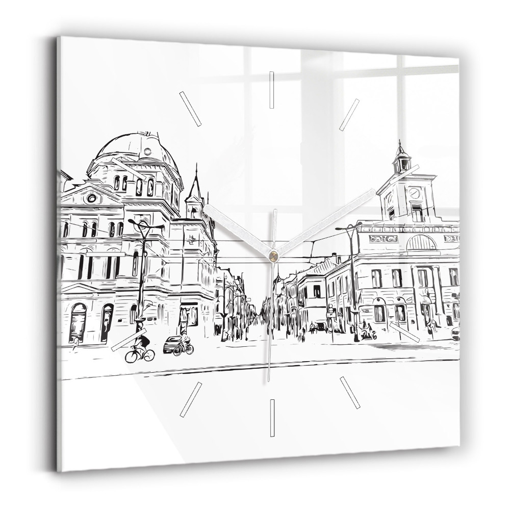Zegar kwadratowy Ilustracja miasta Poznań