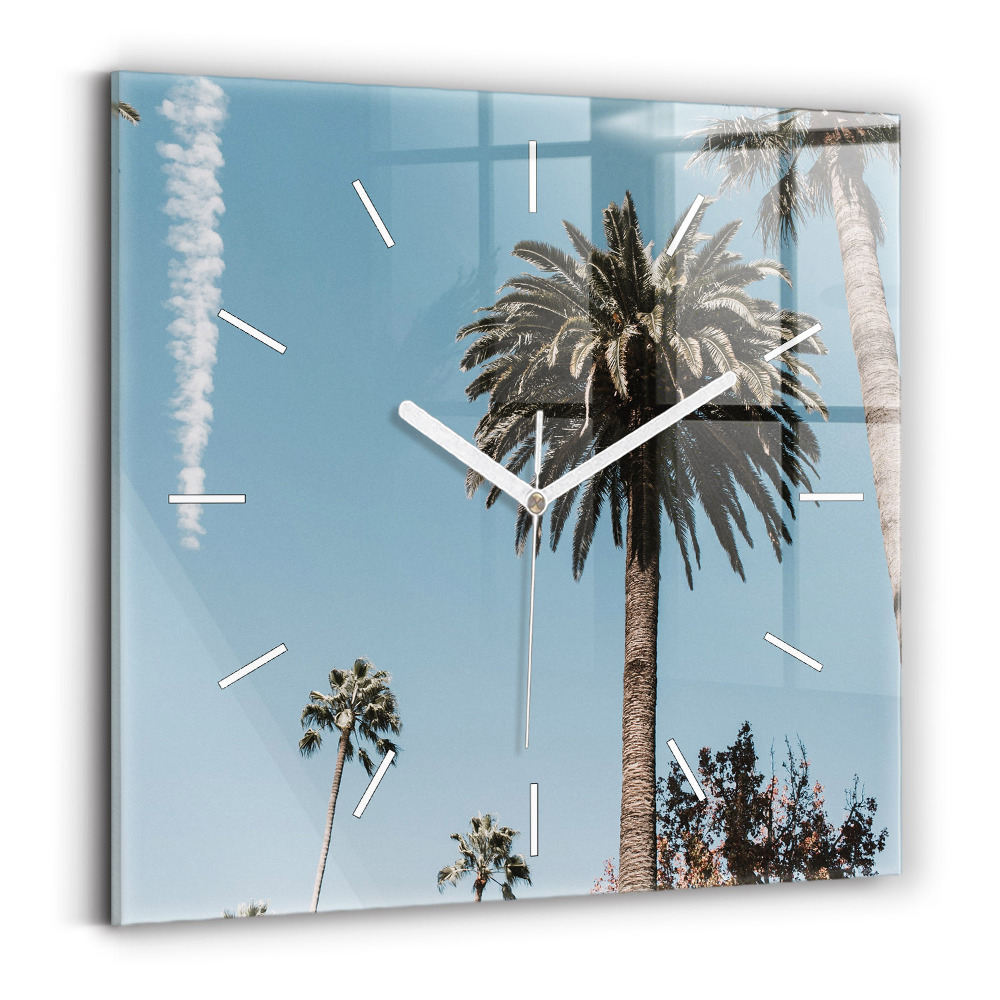 Zegar szklany kwadratowy Palmy w Los Angeles